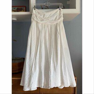 b+ab Pleated Midi Skirt White A-line Full